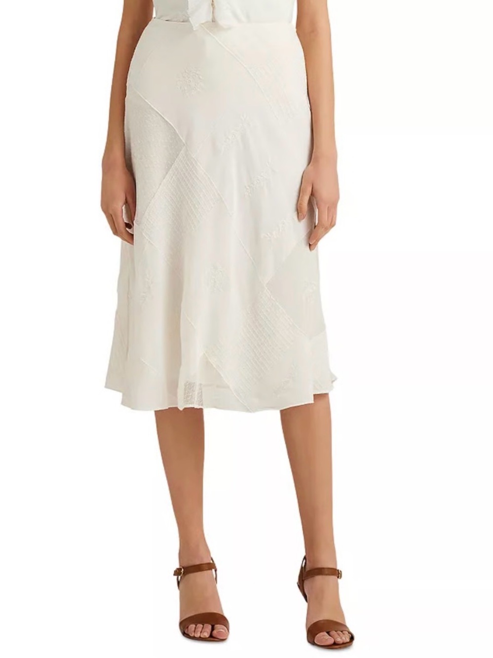 Ralph Lauren White Patchwork Circle Skirt